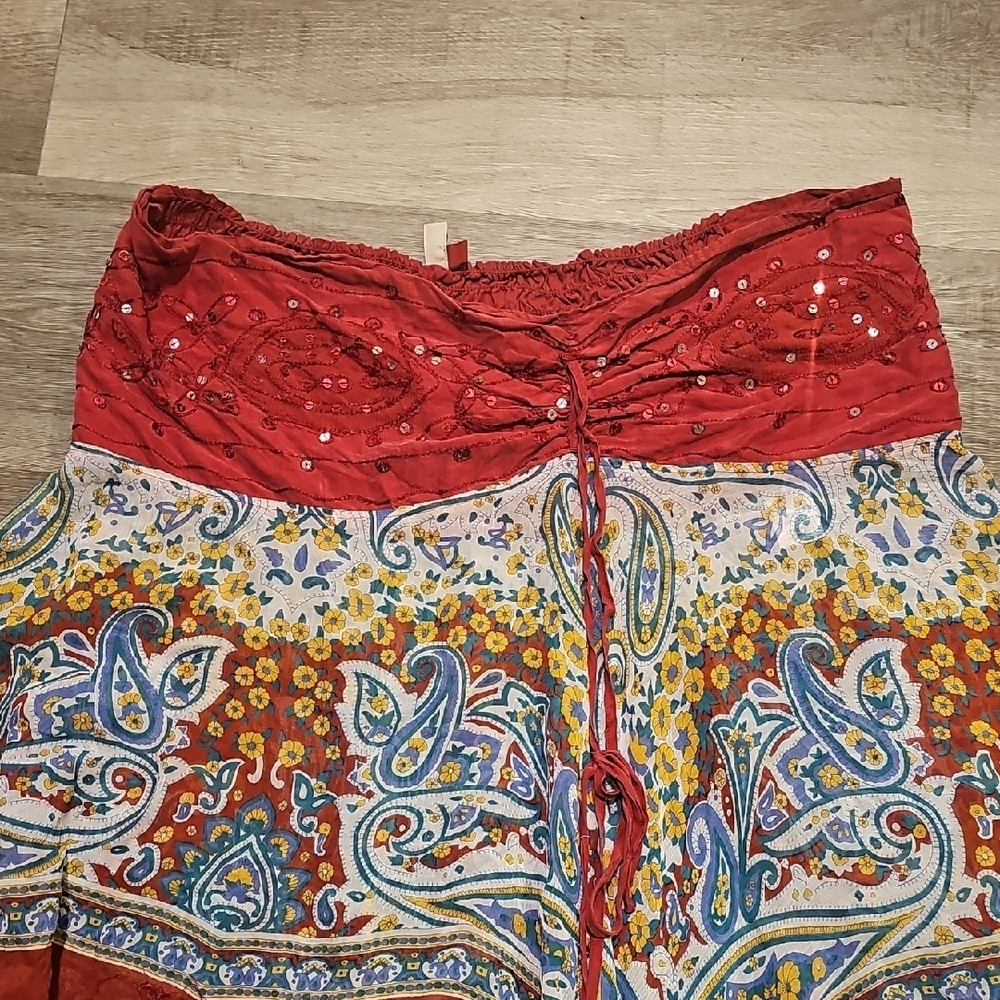 Red and Multicolor Bohemian tube top 7 22/24 plus size by 7 - Picture 10 of 10